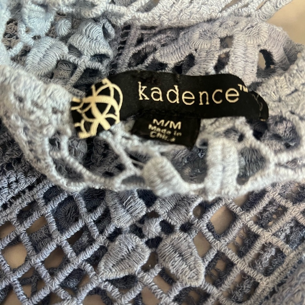 Kadence Medium 100% Cotton Ombre Purple Crochet Tank Top Boho Beachy - Picture 5 of 7